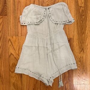 Lush Strapless light blue romper